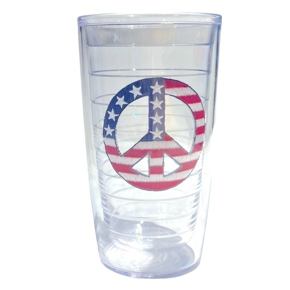 Tervis American Flag Peace Tumblers Set of 4 - 16 ounce. Made in America NWOT - Picture 3 of 4